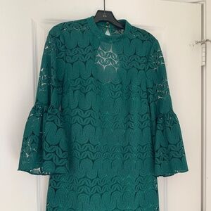 Trina Turk green lace dress, size 10